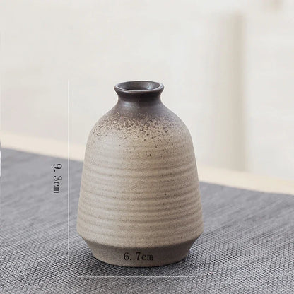 CHANSHOVA Retro Ceramic Small Vase | China Pottery Floral Decorative Container | Modern Home Decor