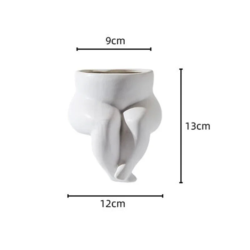 Ceramic Leg Vase – Body Art Decorative Flower Pot | Hydroponic Succulent Planter & Living Room Decor