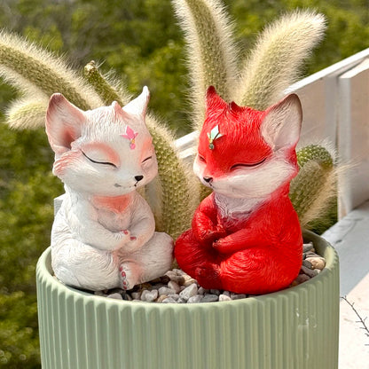 Resin Nine Tailed Fox Sculpture | Animal Figurine Home Decor