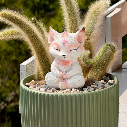Resin Nine Tailed Fox Sculpture | Animal Figurine Home Decor
