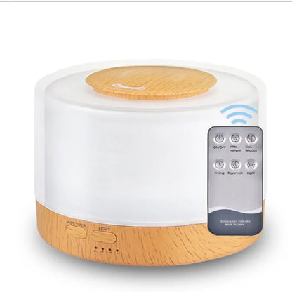 700ml Wood Grain Humidifier | Aromatherapy Diffuser with Colorful Night Light