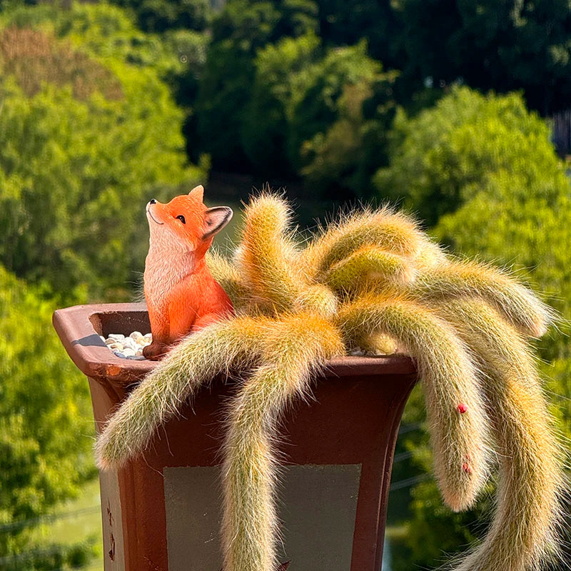 Resin Nine Tailed Fox Sculpture | Animal Figurine Home Decor
