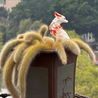 Resin Nine Tailed Fox Sculpture | Animal Figurine Home Decor
