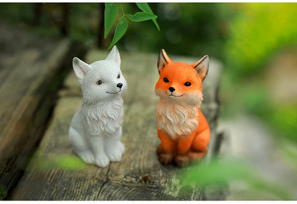 Resin Nine Tailed Fox Sculpture | Animal Figurine Home Decor