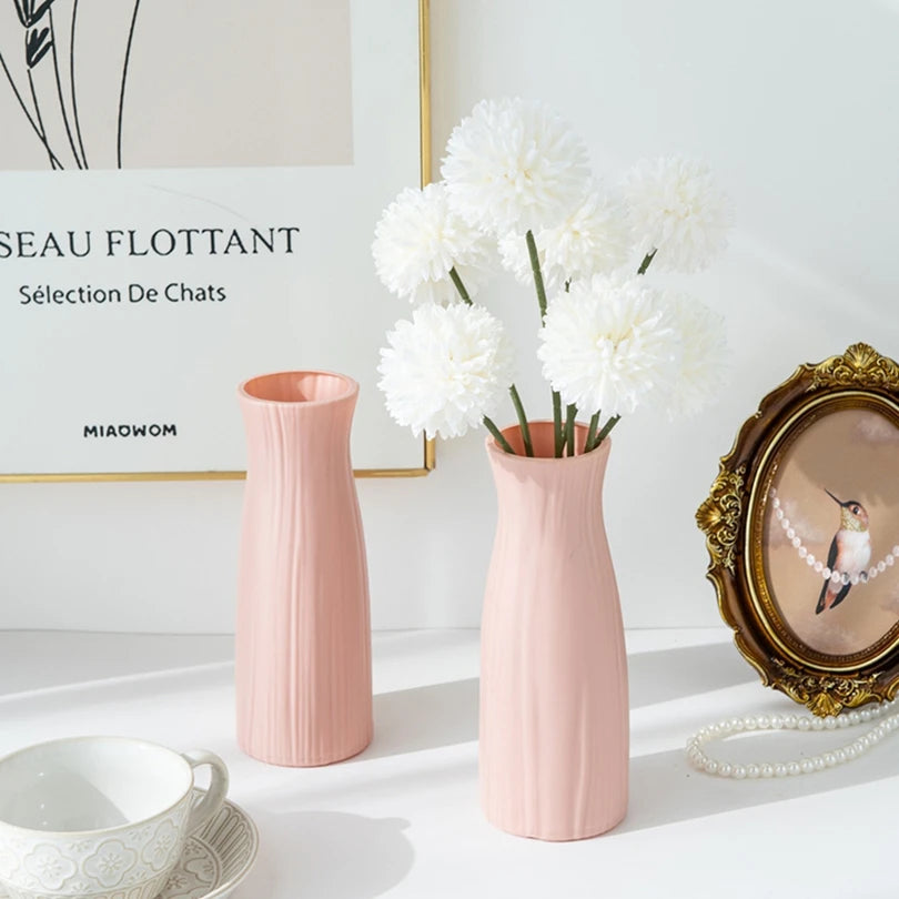 Plastic Imitation Ceramic Flower Vase – Modern Home & Garden Table Decor | Wedding, Party & Bonsai Pot DIY Gift