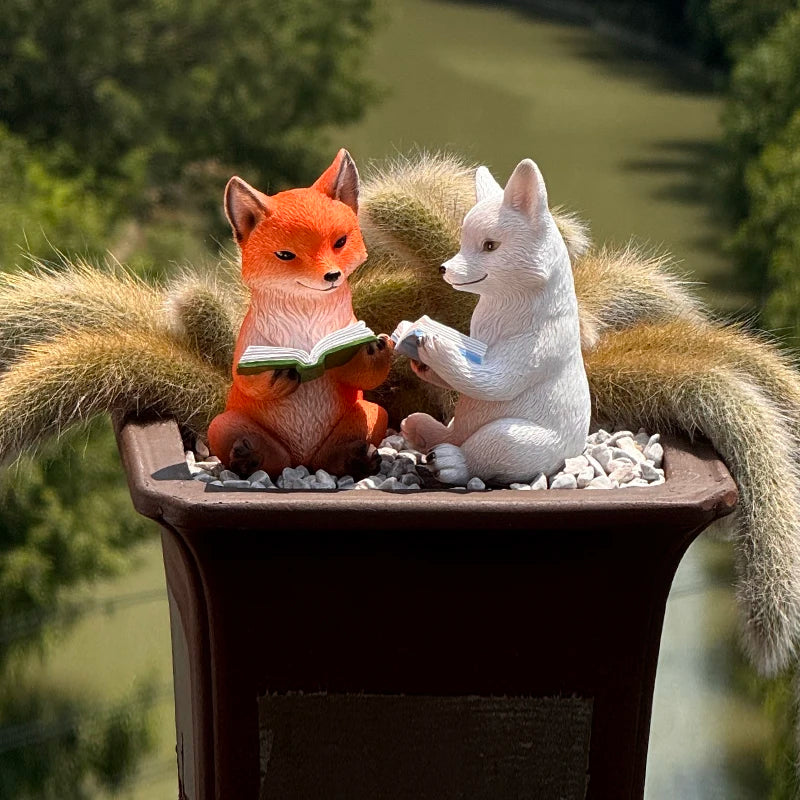 Resin Nine Tailed Fox Sculpture | Animal Figurine Home Decor