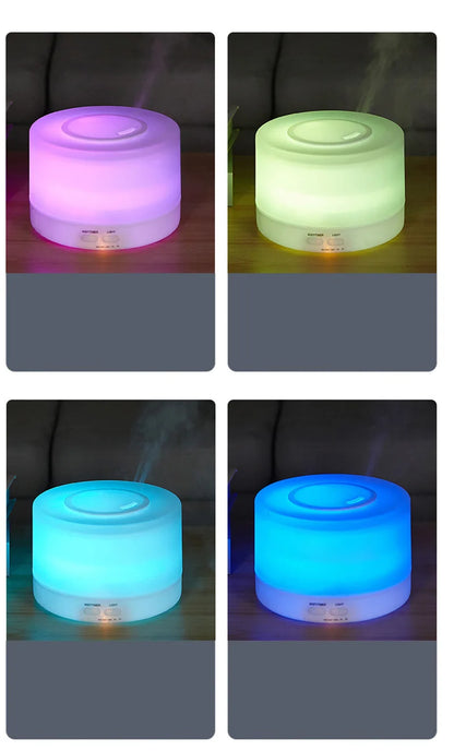 700ml Wood Grain Humidifier | Aromatherapy Diffuser with Colorful Night Light