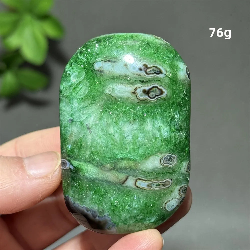 Natural Green Agate Crystal Specimen | Meditation Gem Home Decor