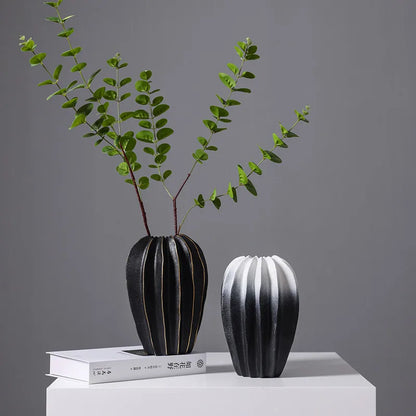 Ceramic Vase | Irregular Coral Wave Petal Shaped Flower Arrangement Decor
