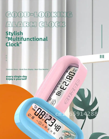 Rechargeable Cartoon Alarm Clock | Digital Calendar with Night Light