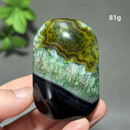Natural Green Agate Crystal Specimen | Meditation Gem Home Decor