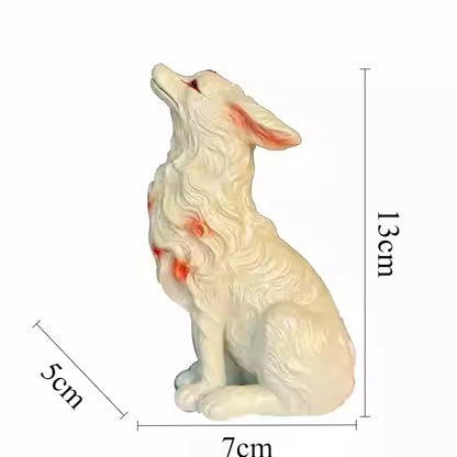 Resin Nine Tailed Fox Sculpture | Animal Figurine Home Decor