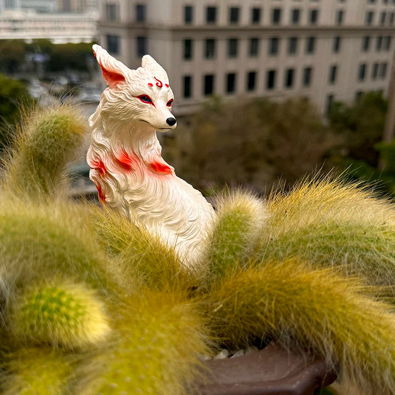 Resin Nine Tailed Fox Sculpture | Animal Figurine Home Decor