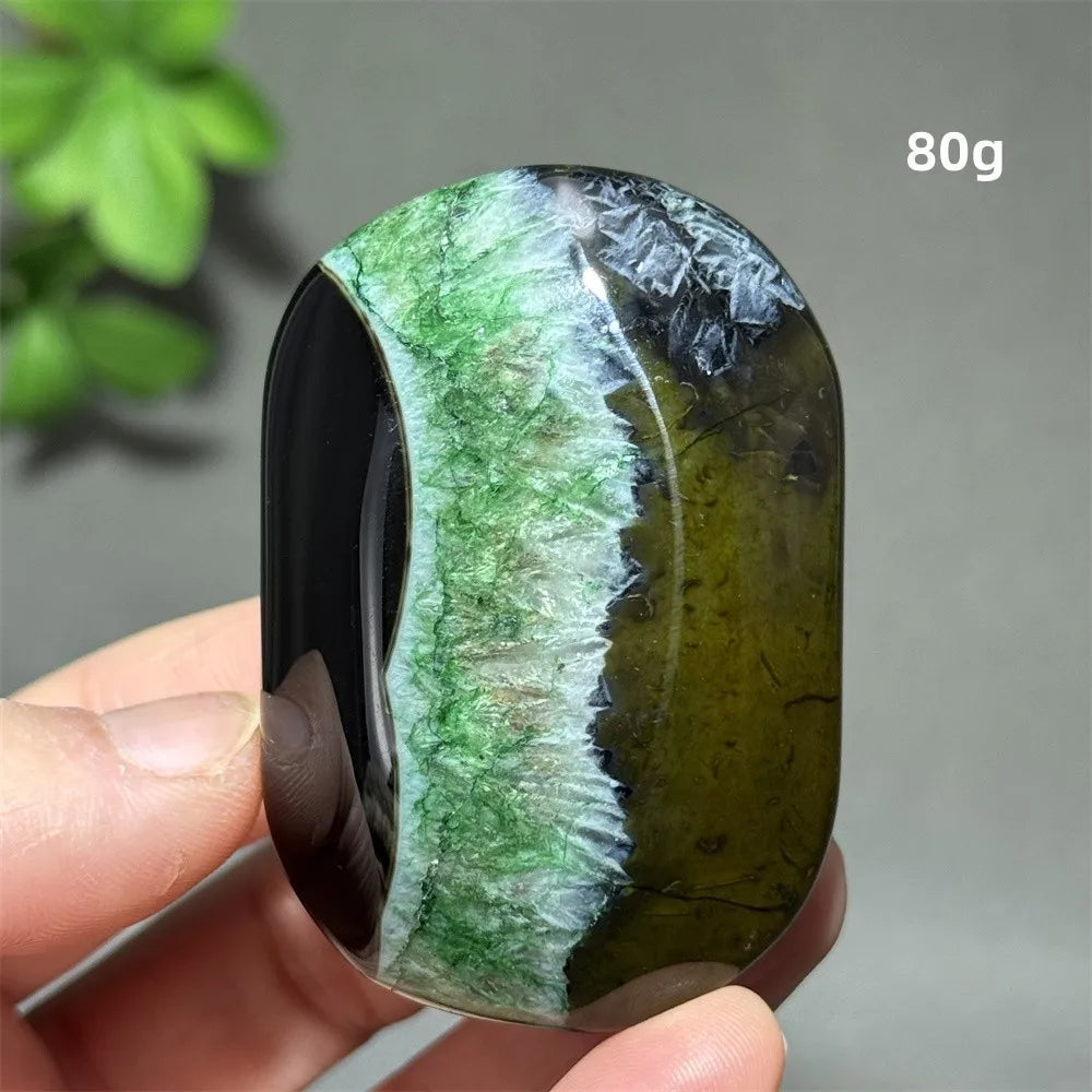 Natural Green Agate Crystal Specimen | Meditation Gem Home Decor