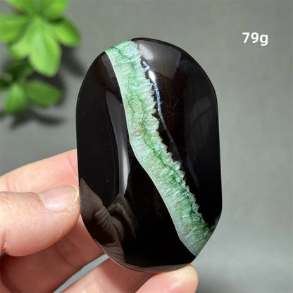 Natural Green Agate Crystal Specimen | Meditation Gem Home Decor