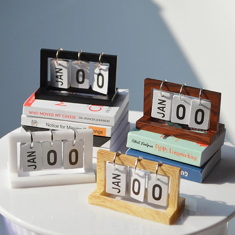 1:12 Dollhouse Miniature Desk Calendar – Wooden Home Decor Toy | Doll House Accessories & Room Ornament