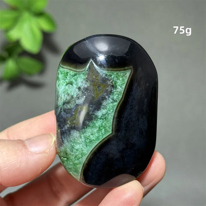 Natural Green Agate Crystal Specimen | Meditation Gem Home Decor