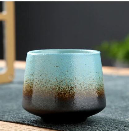Vintage Ceramic Tea & Coffee Cup | Rustic Coarse Pottery Stove Cup