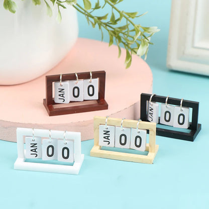 1:12 Dollhouse Miniature Desk Calendar – Wooden Home Decor Toy | Doll House Accessories & Room Ornament