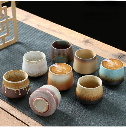 Vintage Ceramic Tea & Coffee Cup | Rustic Coarse Pottery Stove Cup