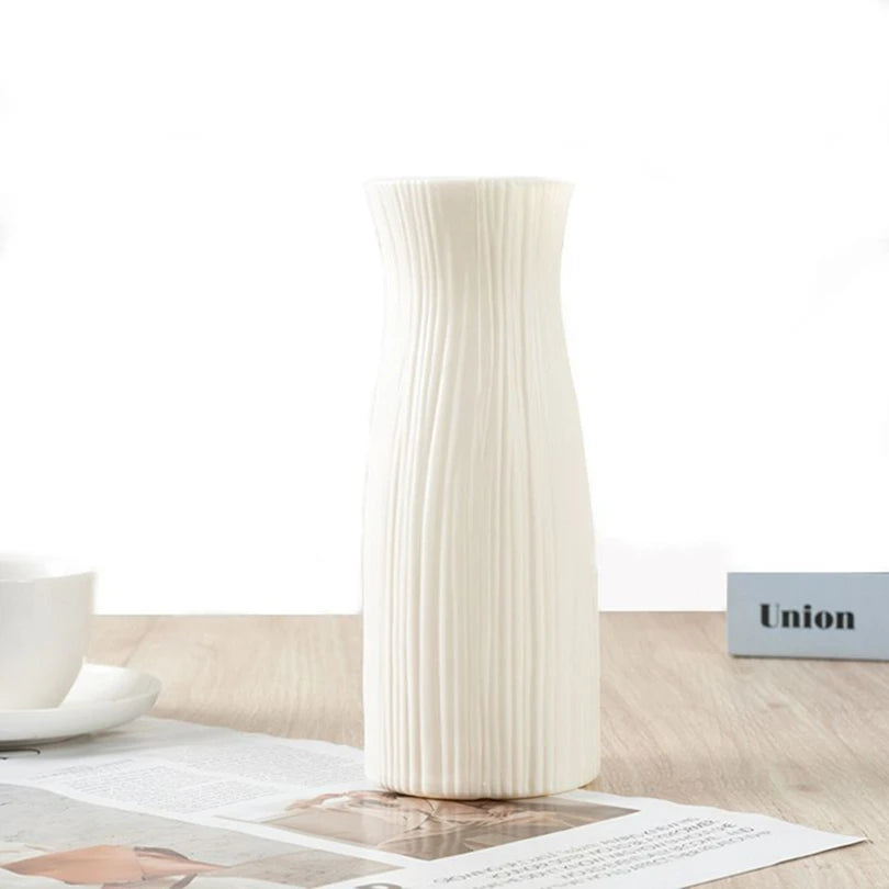 Plastic Imitation Ceramic Flower Vase – Modern Home & Garden Table Decor | Wedding, Party & Bonsai Pot DIY Gift