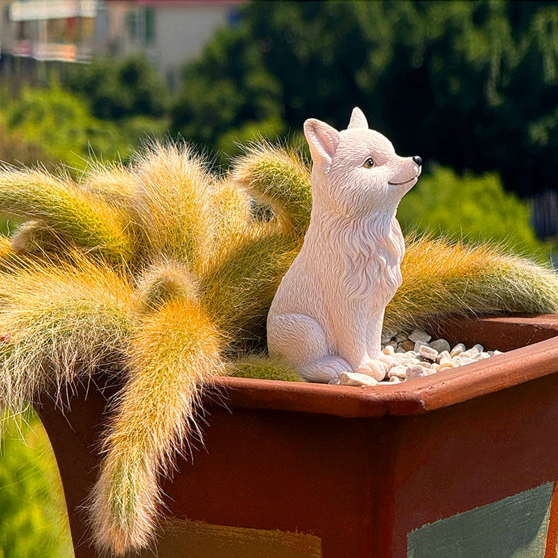 Resin Nine Tailed Fox Sculpture | Animal Figurine Home Decor