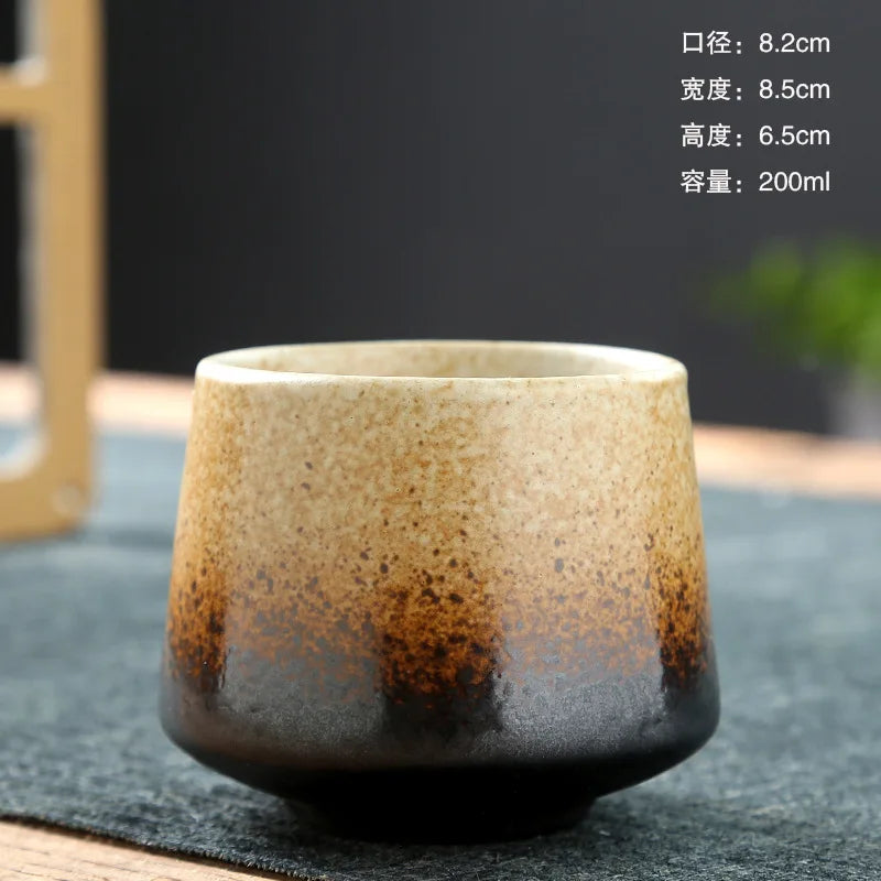 Vintage Ceramic Tea & Coffee Cup | Rustic Coarse Pottery Stove Cup