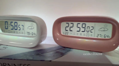 Rechargeable Cartoon Alarm Clock | Digital Calendar with Night Light