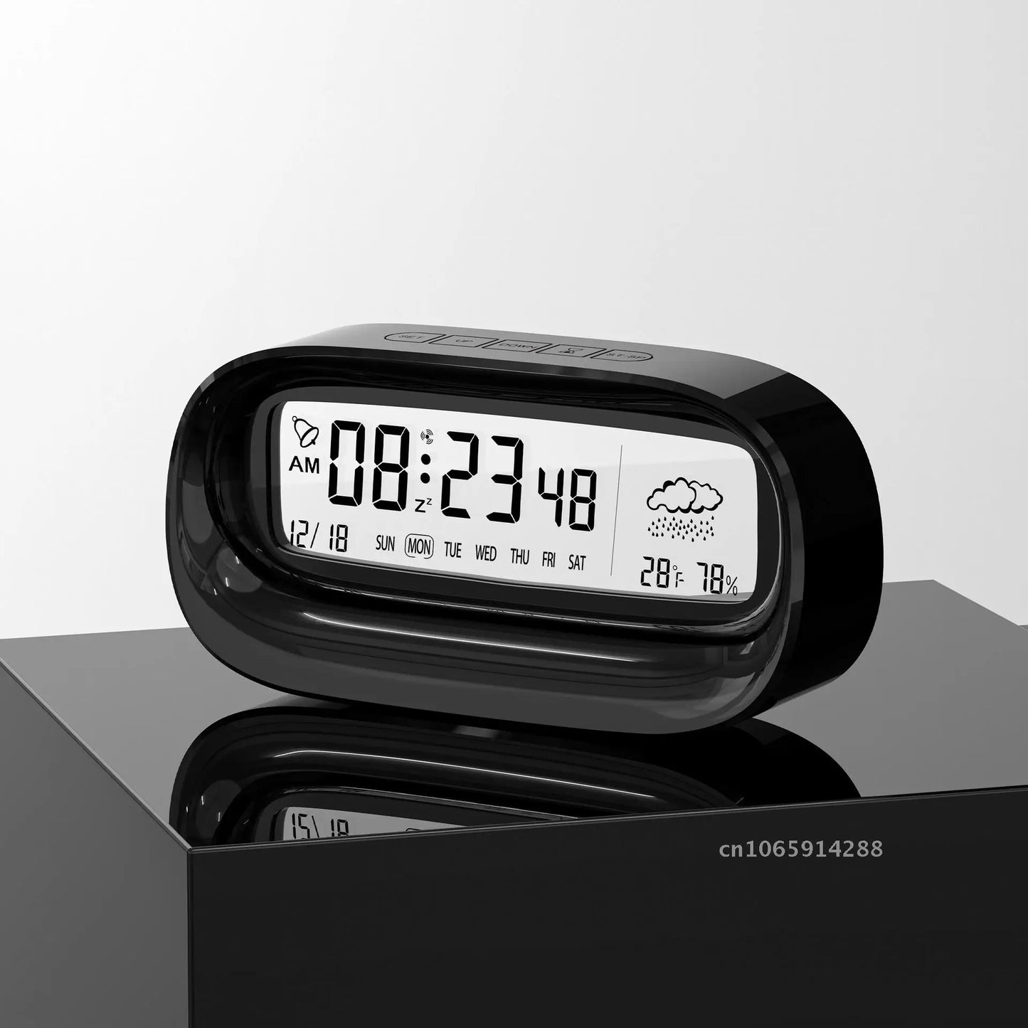 Rechargeable Cartoon Alarm Clock | Digital Calendar with Night Light
