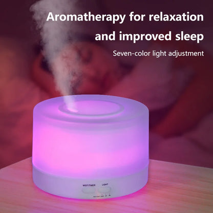 700ml Wood Grain Humidifier | Aromatherapy Diffuser with Colorful Night Light
