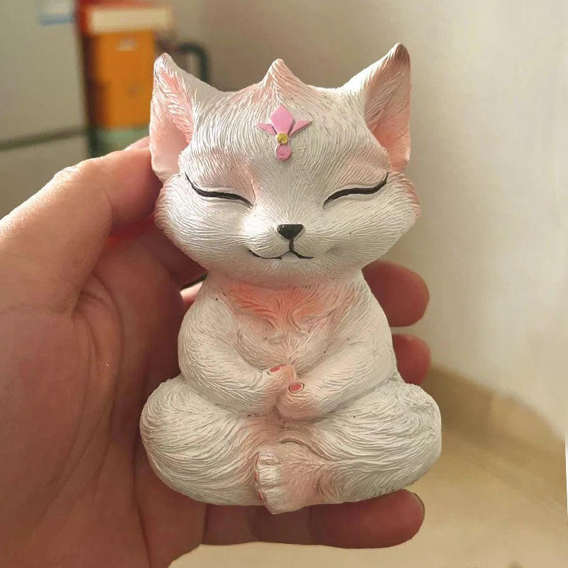 Resin Nine Tailed Fox Sculpture | Animal Figurine Home Decor