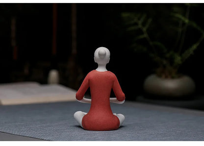 Ceramic Yoga Girl Figurine | Zen Home & Office Table Decor Sculpture