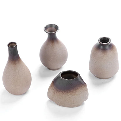CHANSHOVA Retro Ceramic Small Vase | China Pottery Floral Decorative Container | Modern Home Decor