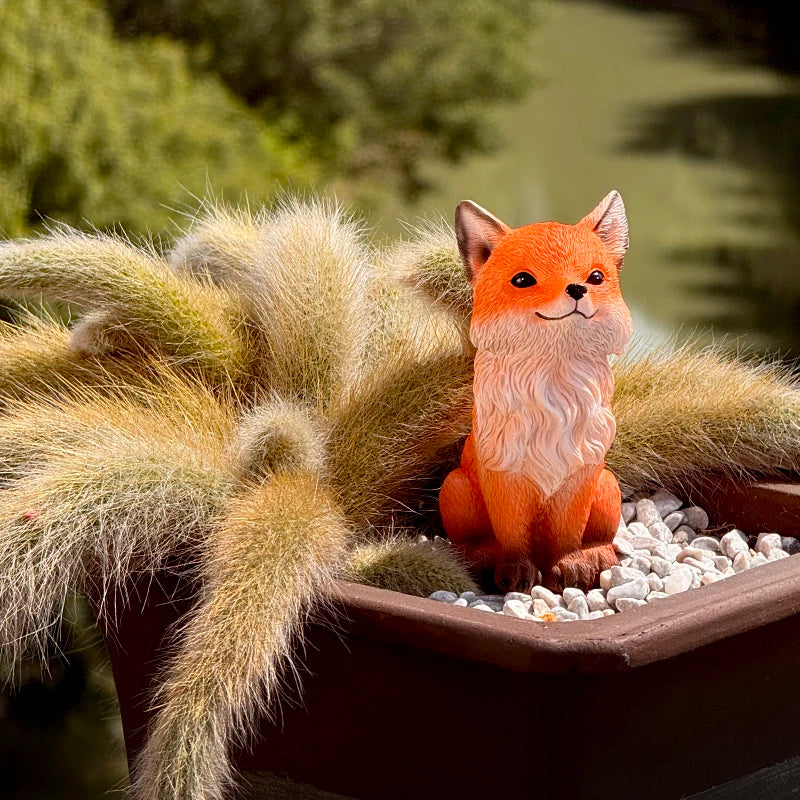 Resin Nine Tailed Fox Sculpture | Animal Figurine Home Decor