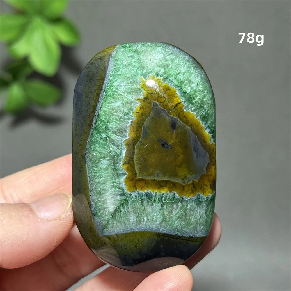 Natural Green Agate Crystal Specimen | Meditation Gem Home Decor