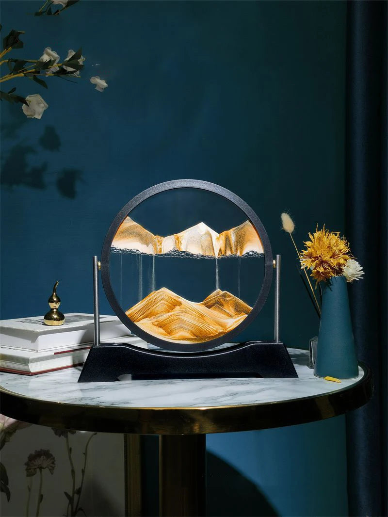 Rotatable Sand Art Picture | 3D Moving Sandscape Hourglass Home Decor