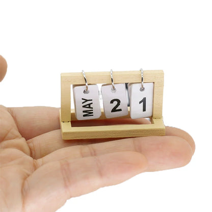 1:12 Dollhouse Miniature Desk Calendar – Wooden Home Decor Toy | Doll House Accessories & Room Ornament