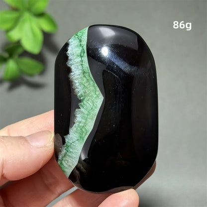 Natural Green Agate Crystal Specimen | Meditation Gem Home Decor