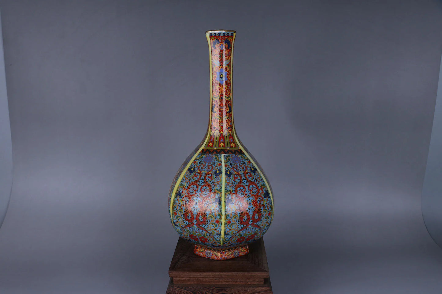 Porcelain Antiqued Distressed Vase | Chinese Style Decorative Bottle | Vintage Home Decor Accent