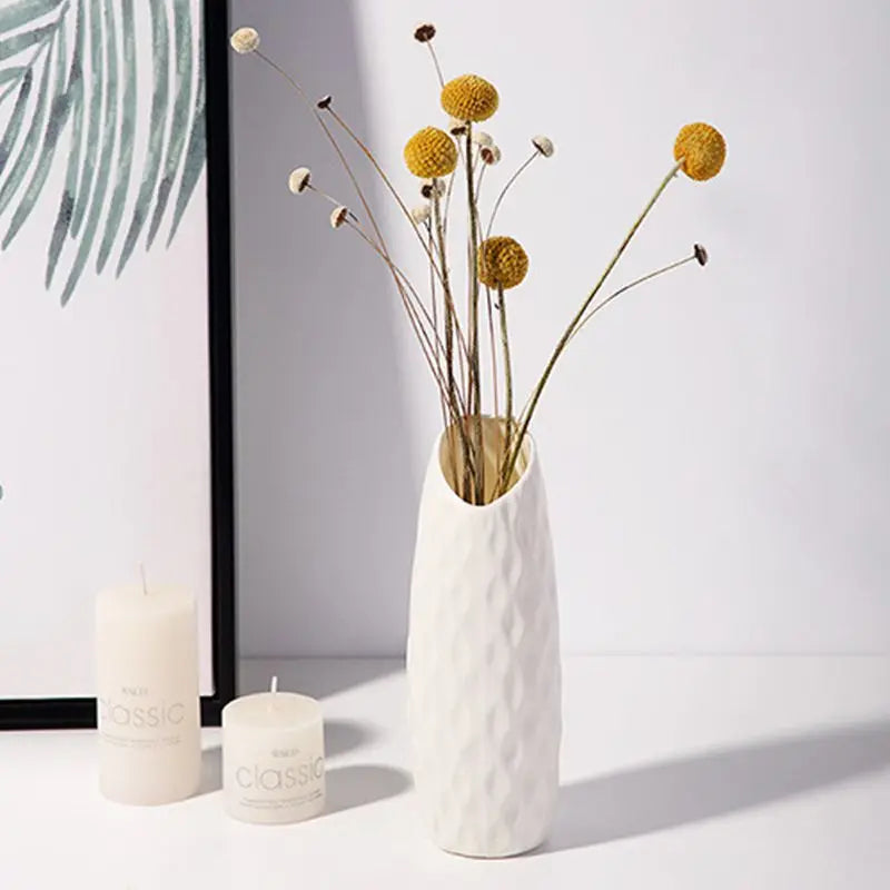 Plastic Imitation Ceramic Flower Vase – Indoor Outdoor Garden & Table Decor | Wedding Festival Party DIY Gift