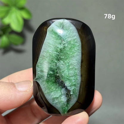Natural Green Agate Crystal Specimen | Meditation Gem Home Decor