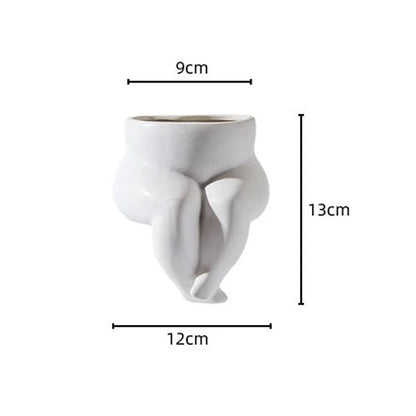 Ceramic Leg Vase – Body Art Decorative Flower Pot | Hydroponic Succulent Planter & Living Room Decor