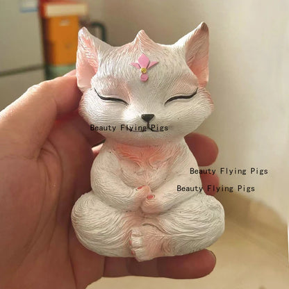 Resin Nine Tailed Fox Sculpture | Animal Figurine Home Decor