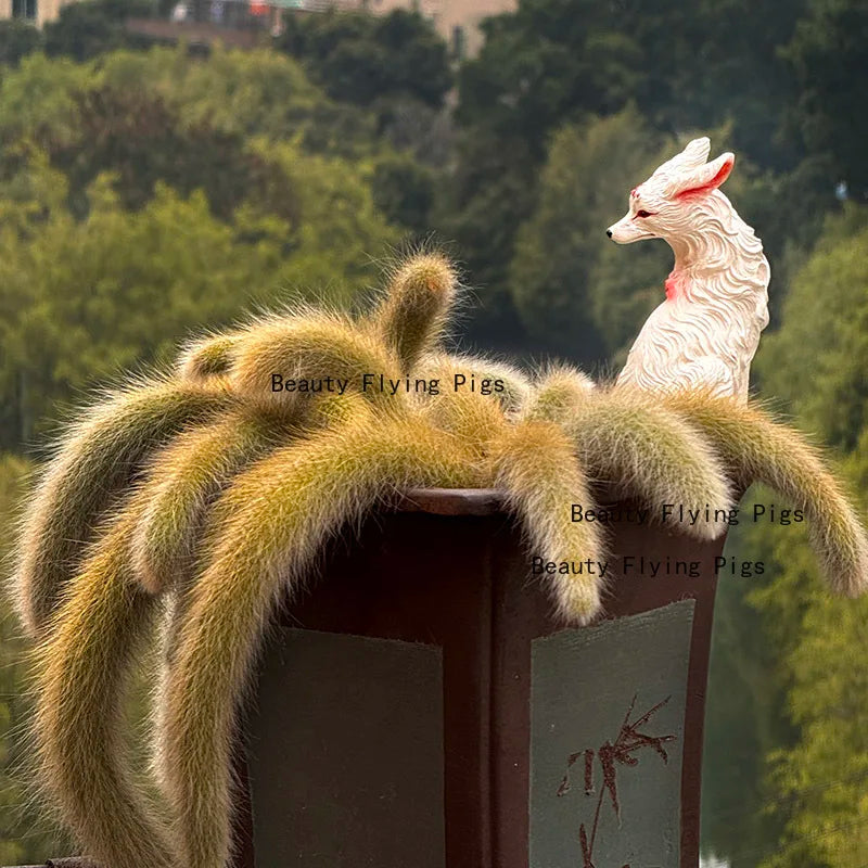 Resin Nine Tailed Fox Sculpture | Animal Figurine Home Decor