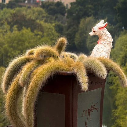 Resin Nine Tailed Fox Sculpture | Animal Figurine Home Decor