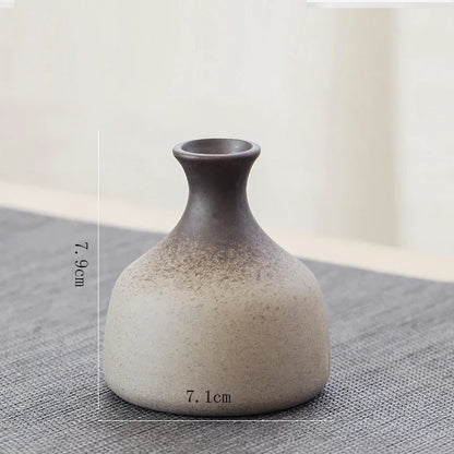 CHANSHOVA Retro Ceramic Small Vase | China Pottery Floral Decorative Container | Modern Home Decor