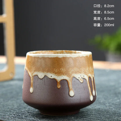 Vintage Ceramic Tea & Coffee Cup | Rustic Coarse Pottery Stove Cup