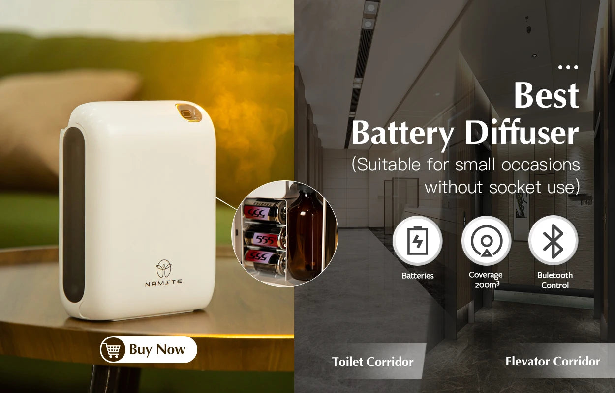 Namste 300m³ Room Fragrance Battery Aroma Diffuser Perfume Electric Aromatic Oasis Electric Smell Home Bluetooth Air Freshener