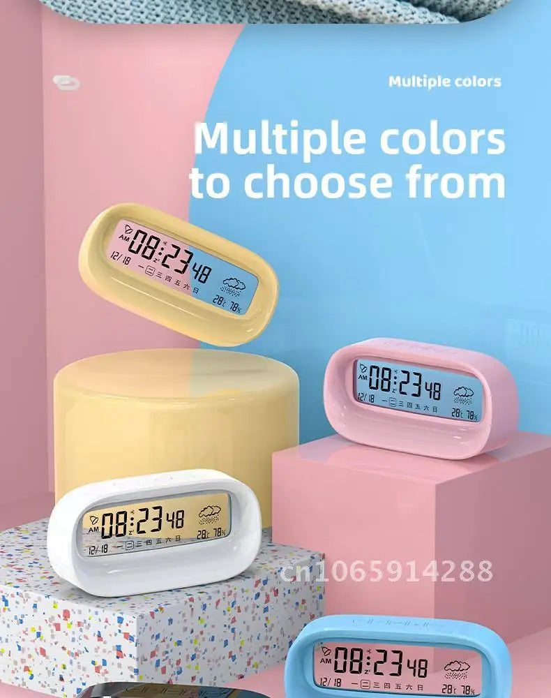 Rechargeable Cartoon Alarm Clock | Digital Calendar with Night Light