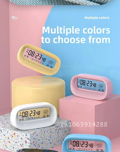 Rechargeable Cartoon Alarm Clock | Digital Calendar with Night Light